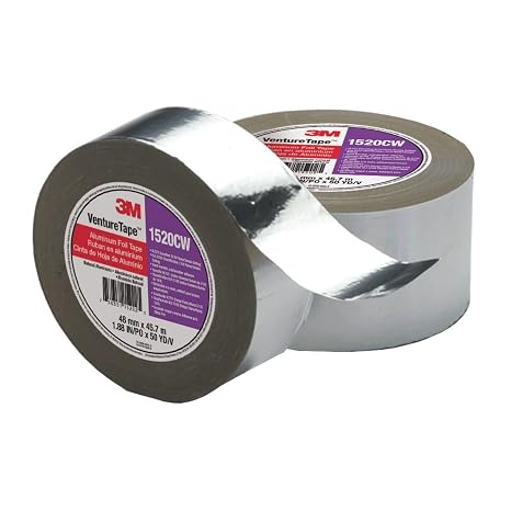 3M Venture Tape 1520CW Aluminum Foil Tape 2.83 inches x 150 feet, 1.8 mil Thickness, Cold Weather Solvent Acrylic Adhesive, High Strength, Conforms to Irregular Surfaces