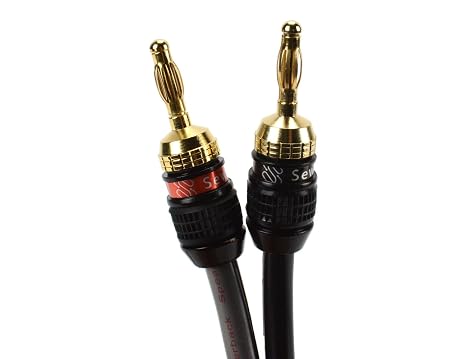 Sewell Deadbolt Terminated Speaker Wire, 15 ft, 259 Strand, 12 AWG Pure Copper, OFC, Deadbolt Banana Plugs SW-32980-15