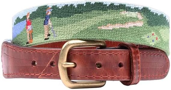 On The Links Needlepoint Belt by Smathers & Branson