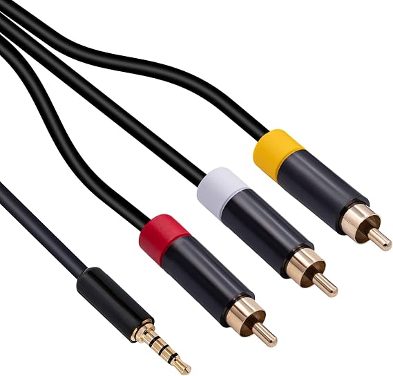 1.8M Audio Video AV RCA Video Composite Cable Cord for Microsoft XBox 360 E