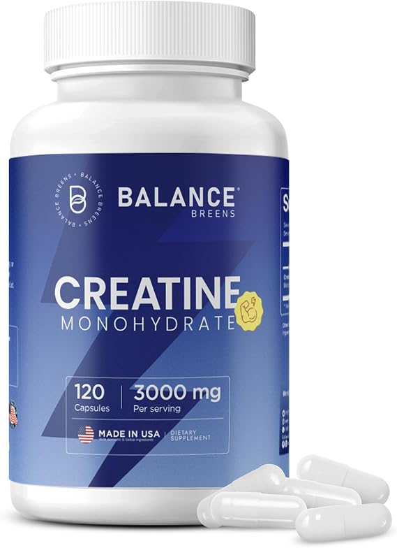 Creatine Monohydrate 3,000mg 120 Capsules Non-GMO, Gluten-Conscious, High-Purity Pre-Workout Supplement for Muscle Growth and Enhanced Performance Micronized Formula