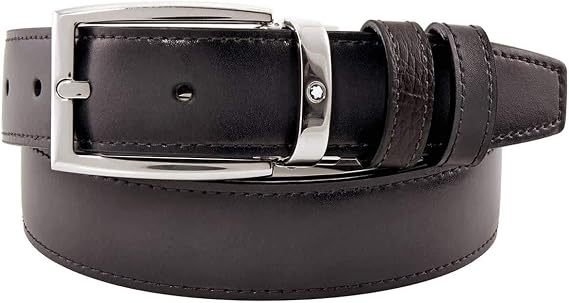 Montblanc Men's Reversible Business Leather Belt, Brand Size 120 CM