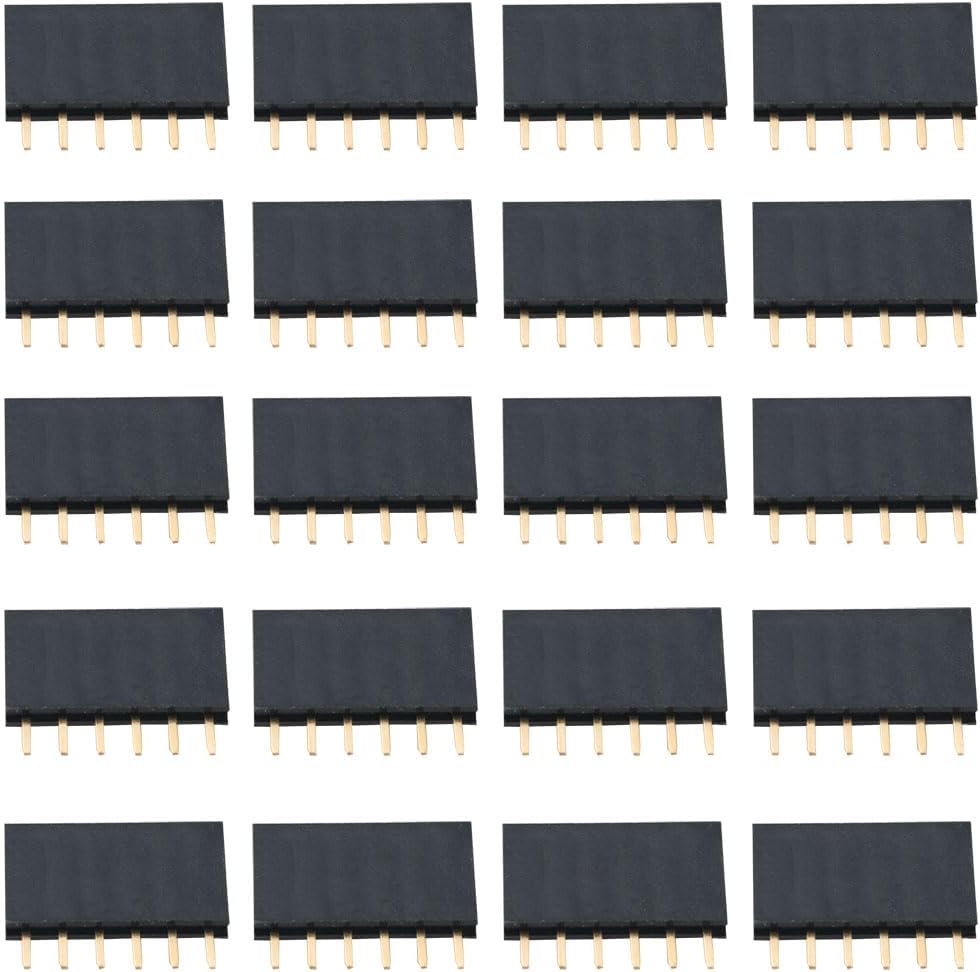 40PCS Pitch Single Row 6P Pin Header 2.54mm0.1in Used for Electronic Appliances Instrumentation Universal Connector Current Signal Transmission