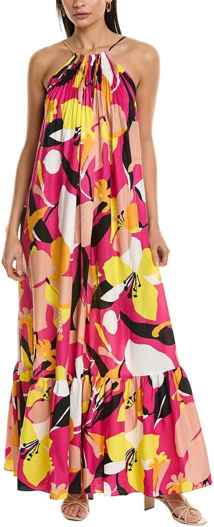 Ted Baker Ikella Strappy Linen Maxi Dress with Pleat Detail