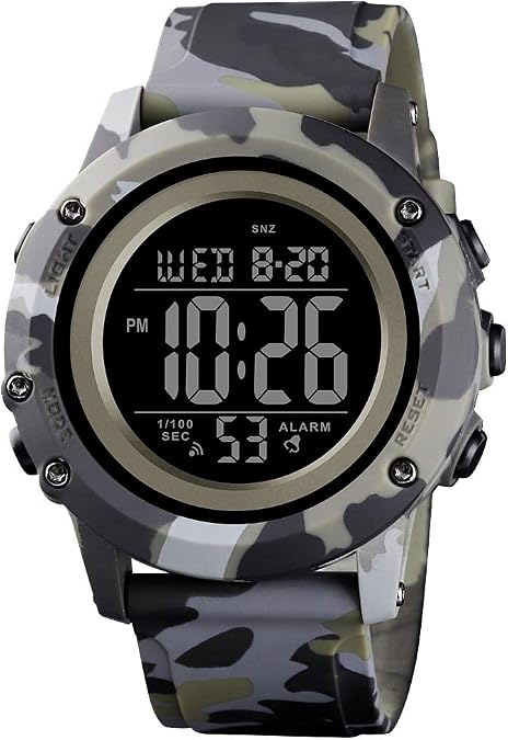 CKE Men's Digital Sports Watch Large Face Waterproof Wrist Watches for Men with Stopwatch Alarm LED Back Light