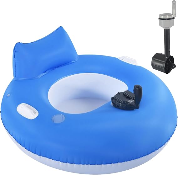 Electric Pool Float with 2 Powerful 66w Motors, Inflatable Pool Lounge Chair, Remote Controlled Floating Sunbathing Water