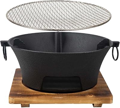 B Baosity Charcoal Grill Round Firepit Fireplace Furnace Wood Burning Camp Stove Barbecue Stove for Camping Backyard Garden Backpacking Cooking, L