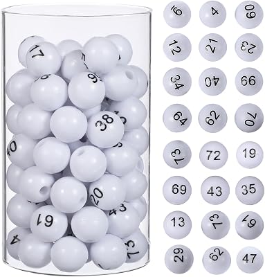 75Pcs Raffle Balls Numbered Premium Calling Balls Numbered Game for Large Group Games Night and Recreational Parties Activities for Bingo and Lottery Machines White Plastic