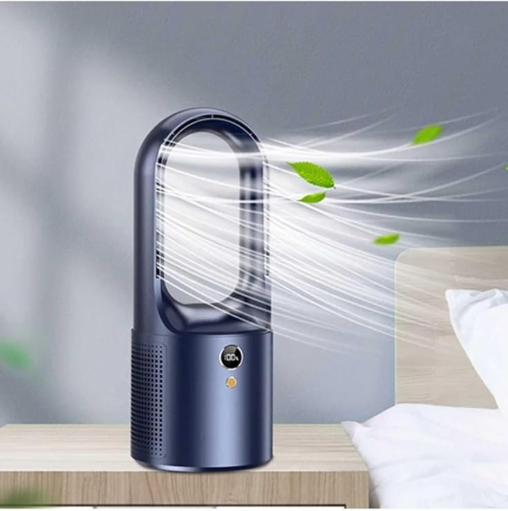 Tastech Mini Klima Led Ekran Masaüstü Soğutucu Soğutma Fanı Ev Ve Ofis Için Taşınabilir Sessiz Şarjlı Fan Lacivert BMFN15