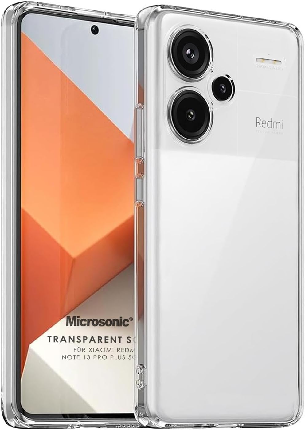 Case for Microsonic Xiaomi Redmi Note 13 Pro Plus 5G Transparent Soft Transparent [Redmi Note 13 Pro Plus Case Compatible with 5G - Transparent]