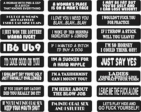 Pack (#7) Funny 24 Pack, Funny Helmet Sticker Pack 24 Stickers Biker Decals,Motorcycle Helmet Stickers, Rude, Sticker,