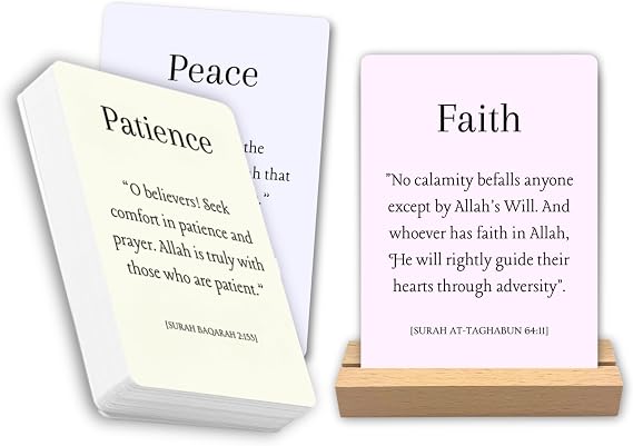 30 Islamic Reflection Cards Daily Inspirational Affirmations Reminders from The Quran for Muslims Gift