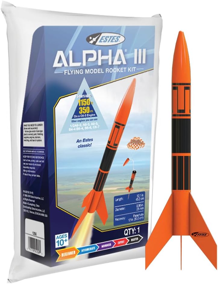 Estes Alpha III,Orange, Black