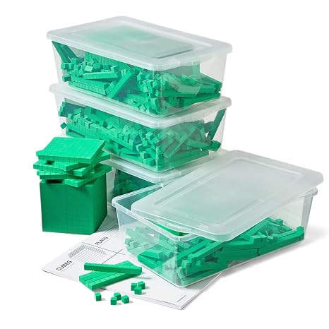 hand2mind Green Foam Base Ten Blocks Complete Set, Set of 644