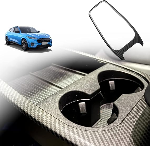BestEvMod Center Console Trim Cover for 2021-2026 Mach-E(Matte Carbon Look)