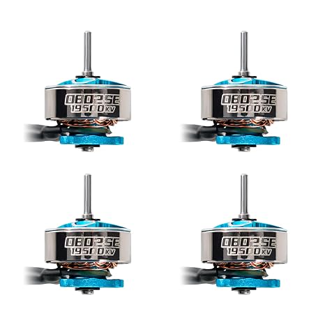 BETAFPV 4pcs 0802SE 19500KV 1S Brushless Motors for FPV Whoop Drone Quad | Ultralight Weight FPV RC Motor for 65/75mm 1S Brushless Racing Whoop Drone Quadcopter like Meteor Series-Iceblue