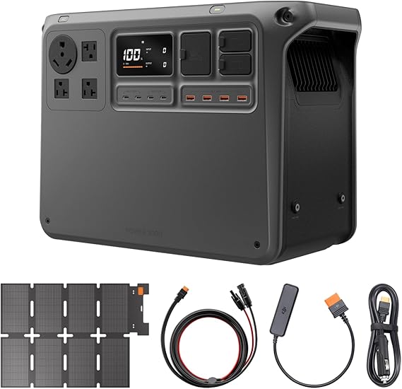 DJI Power 2000 100W Foldable Solar Panel Combo, 2048Wh LFP Battery