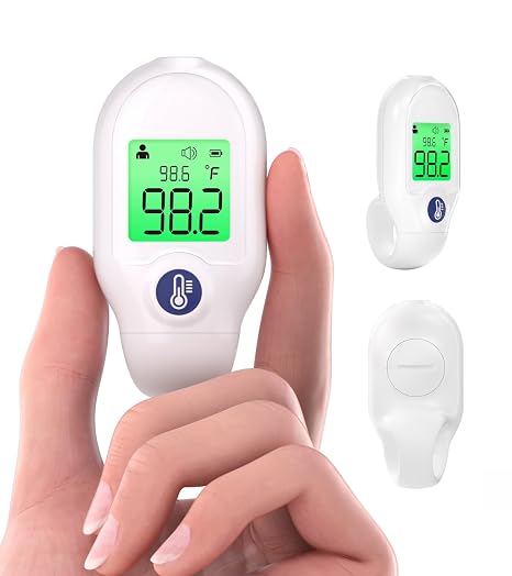 Femometer Forehead Baby Thermometer for Adults & Kids, Portable Min | Non-Contact, 30-Memory Recall, Fever Alarm, 3 Color Backlight, Mute Mode, Fast & Accurate Reading, LCD Display