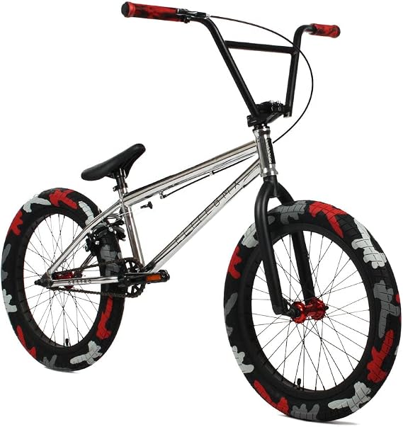 ELITE BICYCLES BMX 18 inch , 20 inch & 26 inch Model Freestyle Bike - 3 Piece Crank (Chrome Combat, 20 inch )