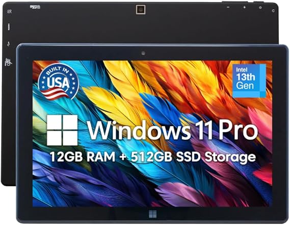 Fusion5 Built in USA 10.1 Windows 11 Professional Tablet PC FWIN232 PRO N5, 12GB RAM, 512GB SSD, Intel 13th Gen, Full HD Windows Tablet, USB C, HDMI - with Accidental Damage