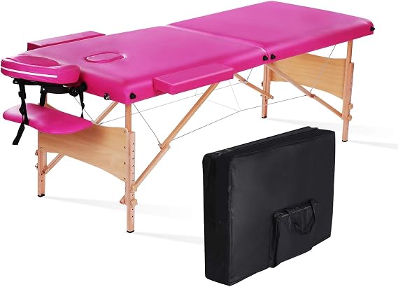 Massage Table Massage Bed SPA Bed Professional Lash Bed Portable Facial Bed 2 Section Height Adjustable with Carrying Bag
