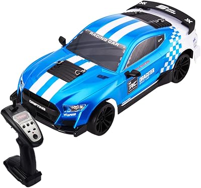 114 Scale RC Drift Car, 2.4GHz 4WD High-Speed RC Racing Car with LED Lights & Interchangeable Tires for Adults