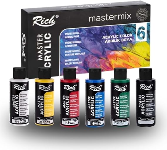 Rich Mastermix Professional Acrylic Paint 60cc 6 Ren