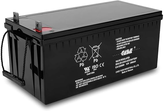 12V 200Ah 4D Deep Cycle AGM SLA Replacement Battery for RV, Camping, Cabin, Marine and Off-Grid System, Maintenance-Free
