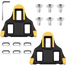 Bike Cleats for Cycling Shoes, Compatible with Shimano SPD-SL Pedals, Black Yellow, Non-Slip, Road and Mountain Bicycle Cleat, Includes Installation Set, Perfect for Indoor and Outdoor Cycling