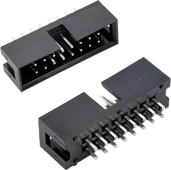 50-Pack 16-Pin IDC Box Headers, 2.54mm Pitch JTAG Connector, Male Pin Socket for Flat Ribbon Cable, DIY Electronics & Industrial Projects