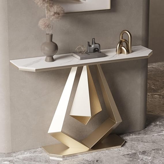 Console Tables for Entryway, Sturdy Narrow Sofa Table Contemporary Accent for Living Room Hallway Foyer Bedroom Entryway(Gold,100cm/39in)