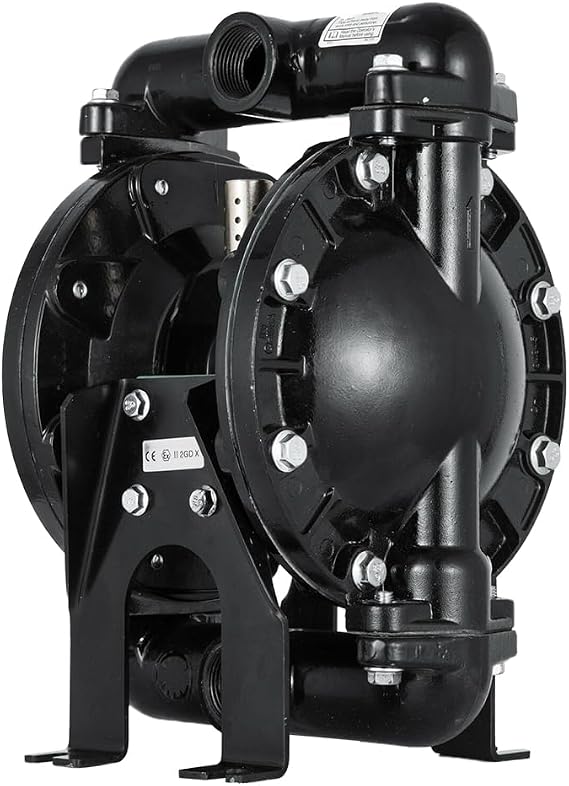 Diaphragm Pumps Air-Operated Double Diaphragm Pump 35 GPM Heavy Duty Double Diaphragm Transfer Pump with 1 Inch Inlet Outlet Aluminum for Use with Low Viscosity Petroleum Fluids