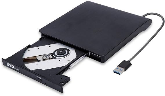 External CD/DVD Drive, USB 3.0 CD Player DVD Drive ROM +/-RW Optical Reader Writer Burner for Windows 10/8/7, Linux, Mac Laptop Desktop PC, MacBook Pro/ Air, iMac, Surface Pro (Black)