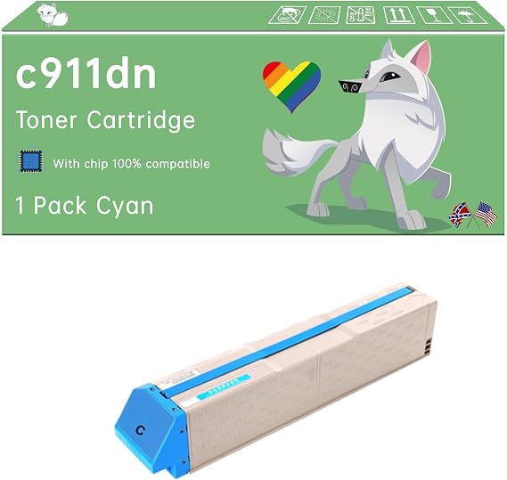 Compatible with Okidata OKI c911dn Toner Cartridge Work for Okidata OKI C911dn Printers, with Chip, High Yield 24000 Pages, Exceptional Color Accuracy (1 Pack Cyan)
