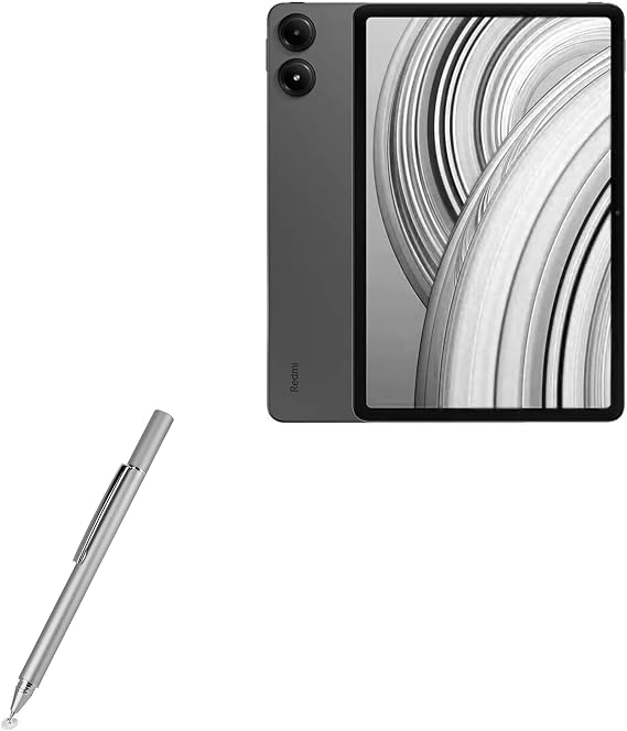 BoxWave Stylus Pen Compatible with Xiaomi Redmi Pad Pro 5G - FineTouch Capacitive Stylus, Super Precise Stylus Pen - Metallic Silver