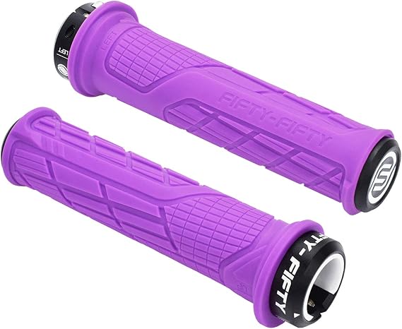 FIFTY-FIFTY Mountain Bike Handlebar Grips, Single Lock-on MTB Grips, Comfortable and Lock On, Non-Slip Bicycle Handle, Fit for All Mountain, Enduro, Downhill