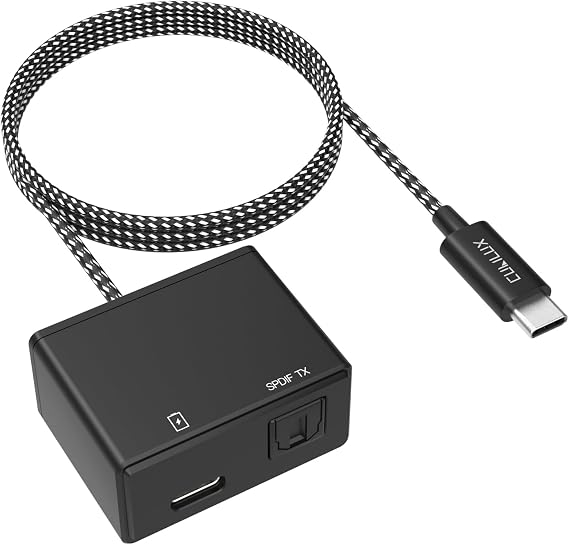 Cubilux USB C to SPDIF Adapter with PD Charging,USB Type C to Toslink Optical Audio with 192KHz/24bit, Thunderbolt 4/3 Spdif Audio Adapter,PD Charging Suitable for Chromecast Gen 3,Ipad 10/Ipad Pro