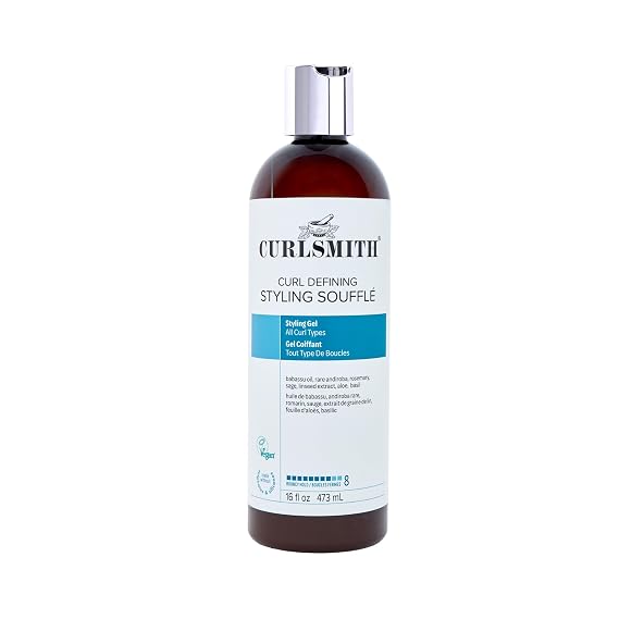 CURLSMITH Curl Defining Styling Souffle Strong Hold Gel for Curls (16 oz)