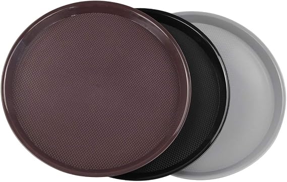Cand Plastic Round Serving Trays, 3 Packs
