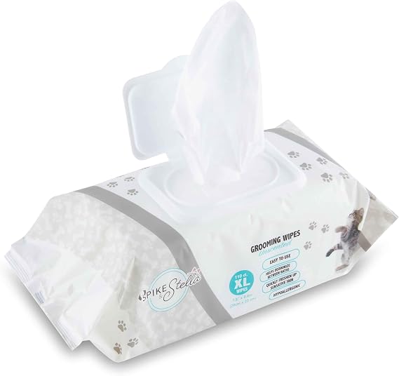 110 Pack Pet Grooming Wipes - Large & Extra-Large Sizes - Lavender, Aloe, Unscented Variations - Hypoallergenic & Extra Durable - Perfect for Dogs & Cats, 8.6"x7.8"