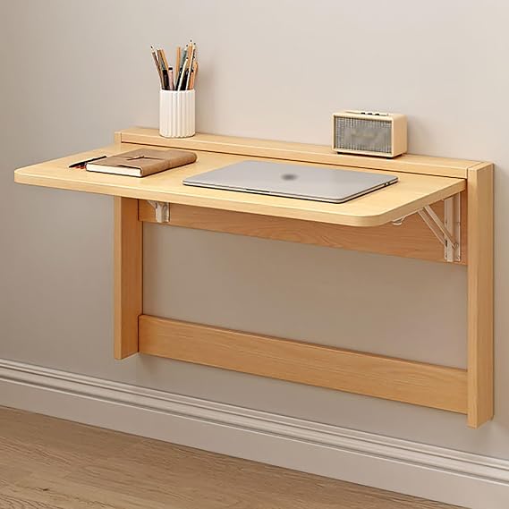 Folding Wall Table Wall Folding Table Wall Mounted Workbench Computer Desk Space Saving Wall Folding Table Drop Leaf Table Wall Mounted Folding Table For Study Kitchen Balcony (Colour : Woo