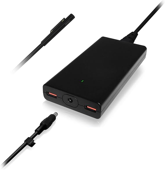 BatPower High Power Delivery Slim 120W Surface Charger Compatible with Microsoft Surface Book Laptop 4 3 2 1 Surface Pro 9 8 X 7 6 5 4 3 Go Power Supply 102W Adapter with Dual USB Quick Charge 3.0