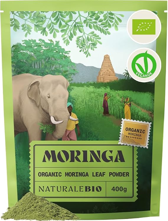 NaturaleBio Organic Moringa Oleifera Leaf Powder, Nutrient-Rich