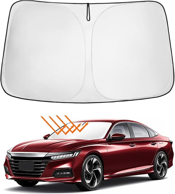 Windshield sunshade 2018 2019 2020 2021 2022 2023 2024 Compatible with Honda Accord accessories Sedan, LX, EX, EX-L, Touring (not for 2022 Sport) foldable sunshade protective sunshade