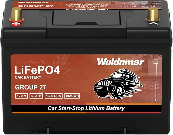 High Performance G27 12V 80AH Lithium Car Start-Stop Battery with 1300CCA and