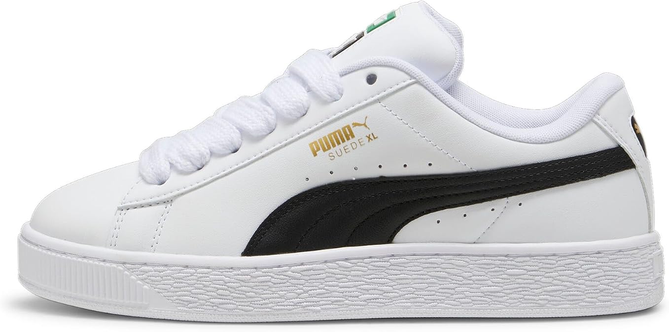 PUMA Men's Suede XL Leather Trainers, White/Black
