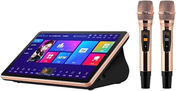 Karaoke System with Touch Screen, Wireless Microphone, AI Voice Control, and Multi-Language Support for Home Entertainment and Parties