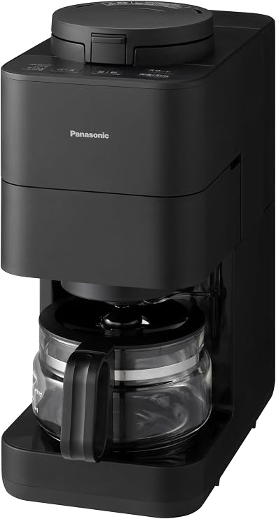 Panasonic NC-A58-K Coffee Maker, Fully Automatic with Mill, Boiling Water Purification Function, Equipped with Decafe Bean Course, Black