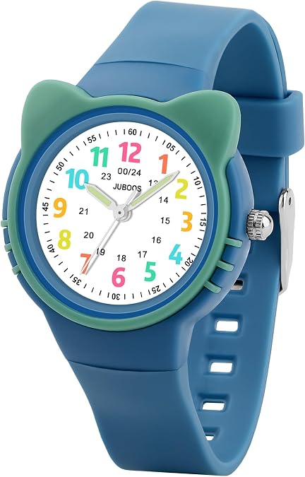 Juboos Kids Watch Analog for Boys Girls Toddler 3-12 Learning Time