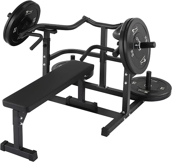Chest Press Machine, Heavy Bench Press Machine with 4-Position Adjustable Arms, Independent Converging Bench Press Rack for Safe, Full Body Home Gym Chest Workout Equipment